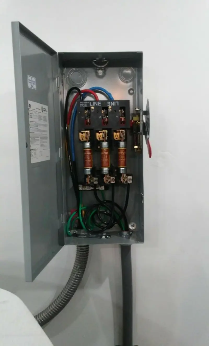 Three-phase disconnect switch installed for Electrical Wiring & Rewiring in McNair